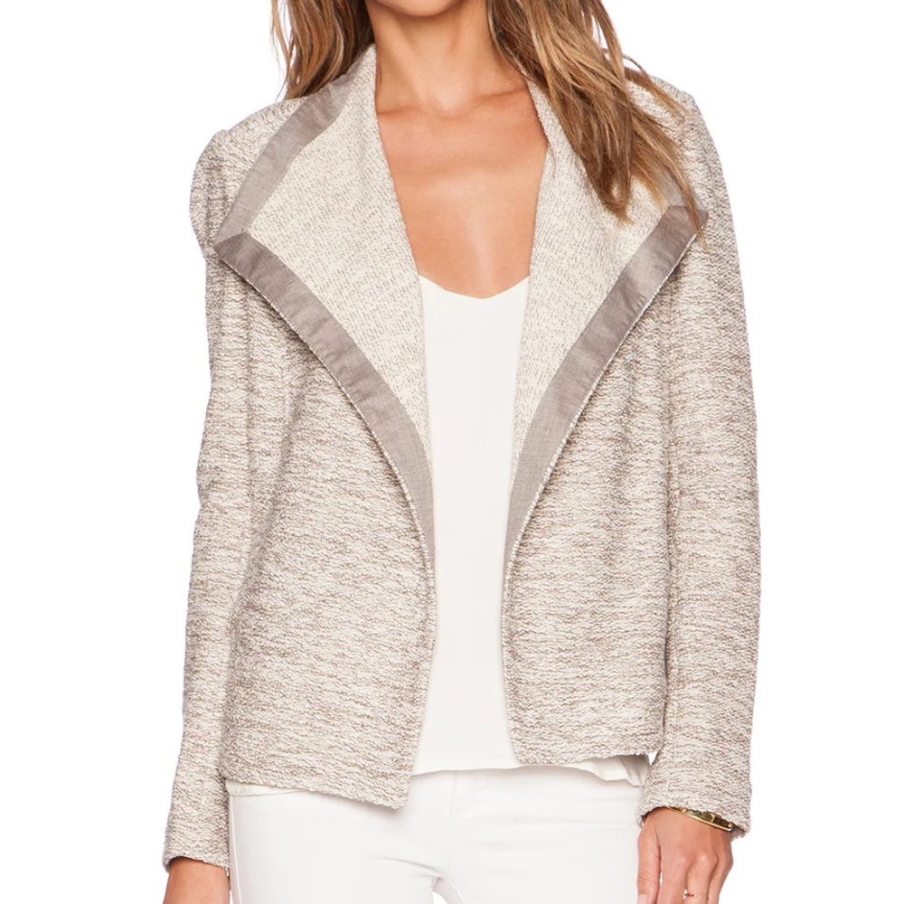 VINCE Drape Neck Jacket Blazer Cardigan in Sandbar size XS